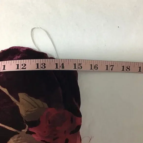 LULU'S SZ S Burgundy Exquisite Floral Burnout Strapless Maxi Dress B26 *flaw - Picture 5 of 9